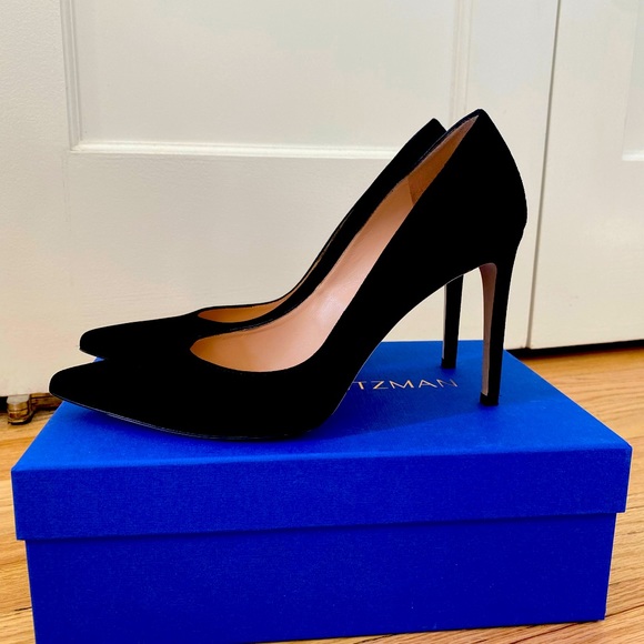 Stuart Weitzman Royal Black Suede Pumps 